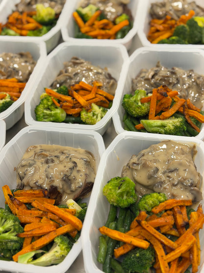 Lean Grilled Steak with Mushroom Sauce